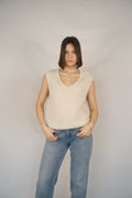 Gilet smaincato in mohair