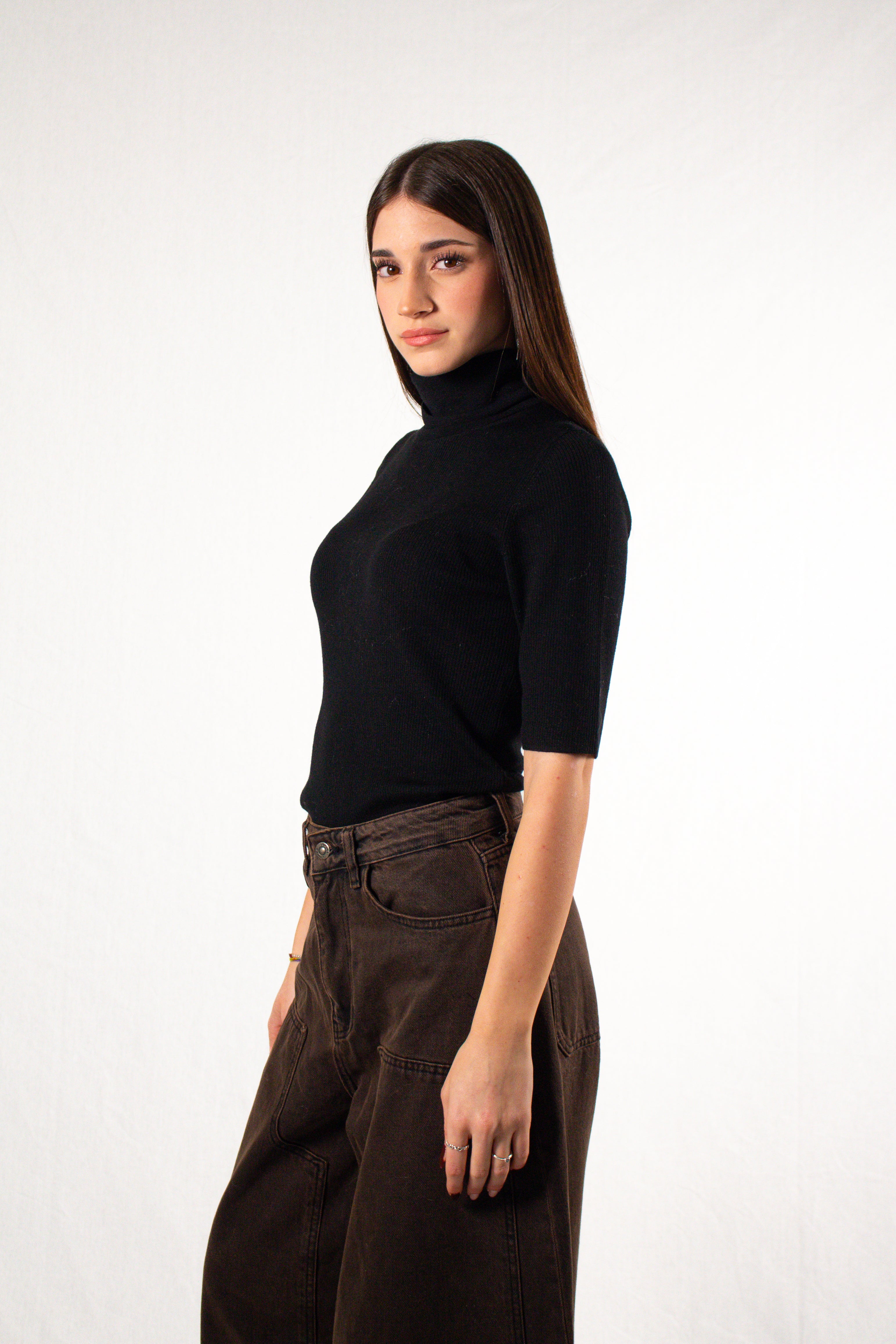 Maglia Half Sleeve Turtleneck