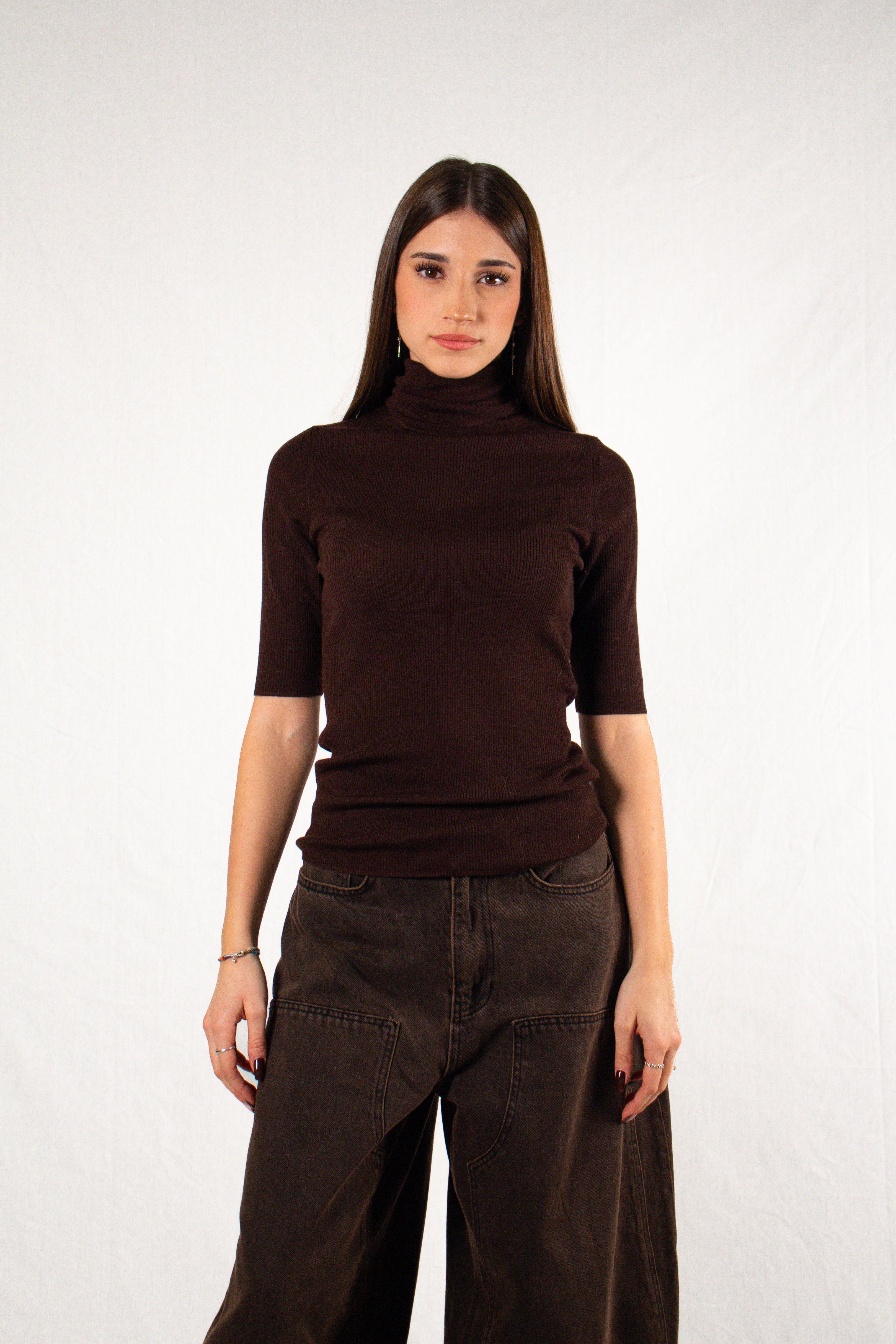 Maglia Half Sleeve Turtleneck