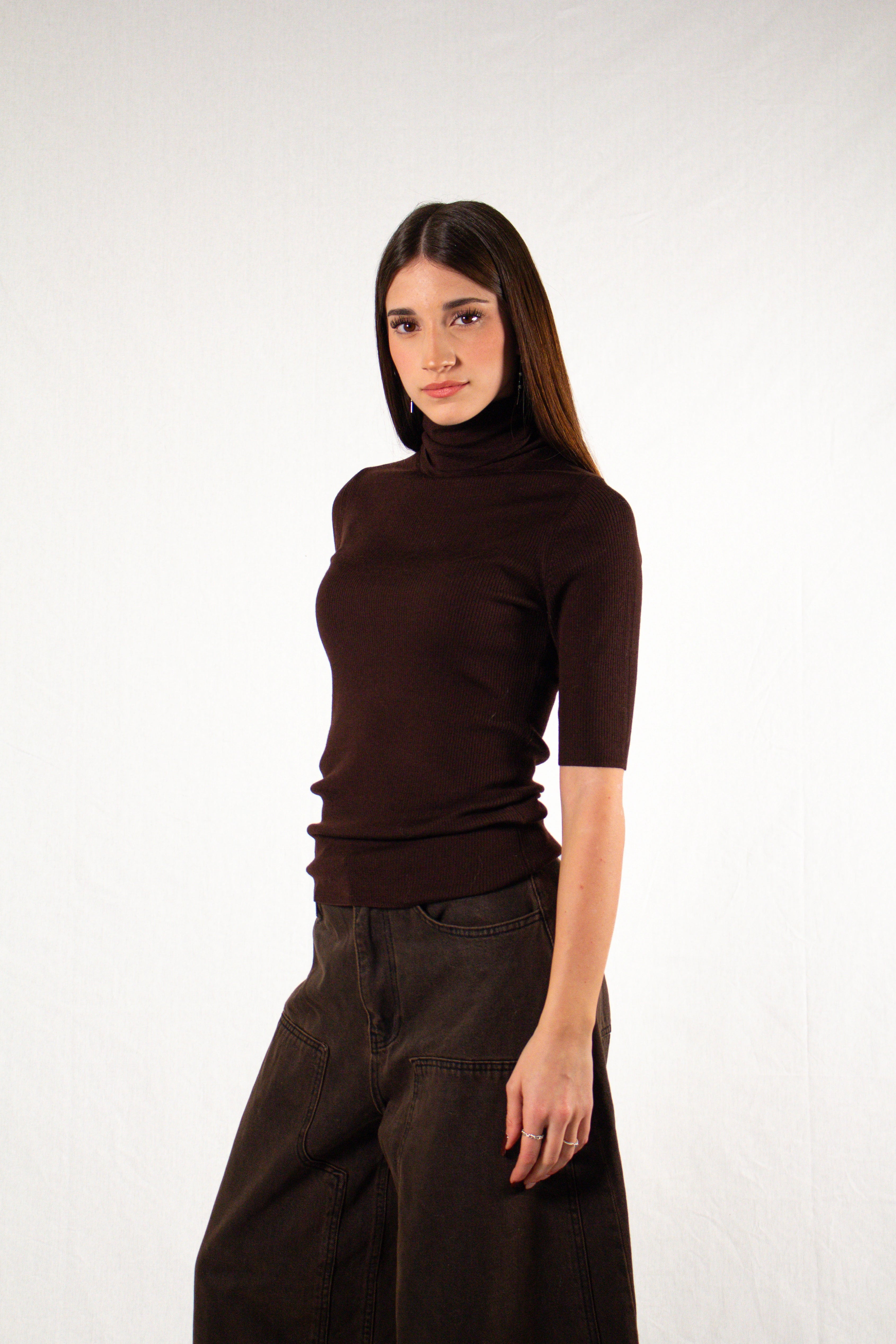 Maglia Half Sleeve Turtleneck
